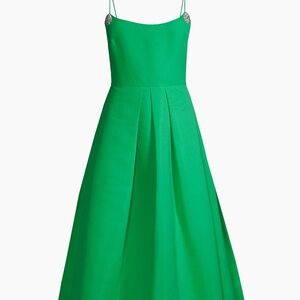 Sachin + Babi Fit and Flare Audra Green Pleated A-Line Dress